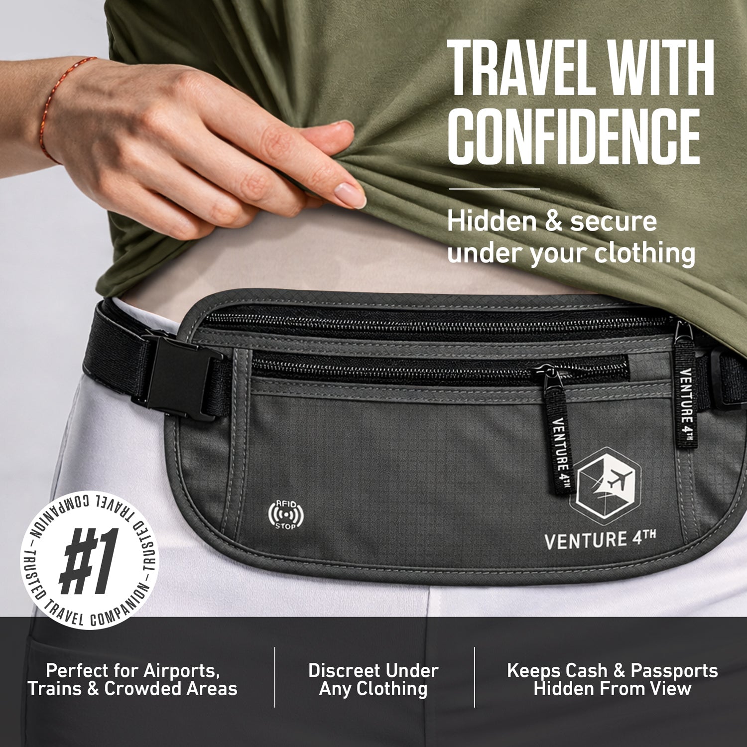 RFID Safe Money Belt